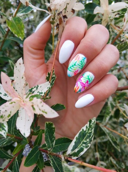 neon nails flower nail art