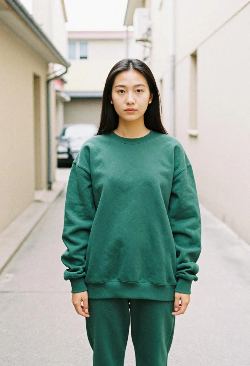Monochromatic forest green sweatshirt set for state testing day